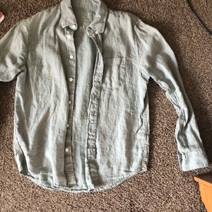 Light forest green button down